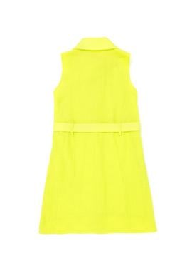 Kız Çocuk Neon Sarı Kolsuz Dokuma Elbise - 50262739015