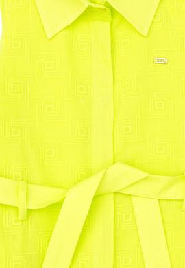 Kız Çocuk Neon Sarı Kolsuz Dokuma Elbise - 50262739015