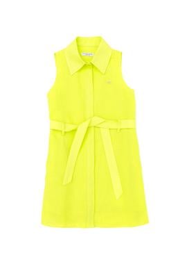 Kız Çocuk Neon Sarı Kolsuz Dokuma Elbise - 50262739015