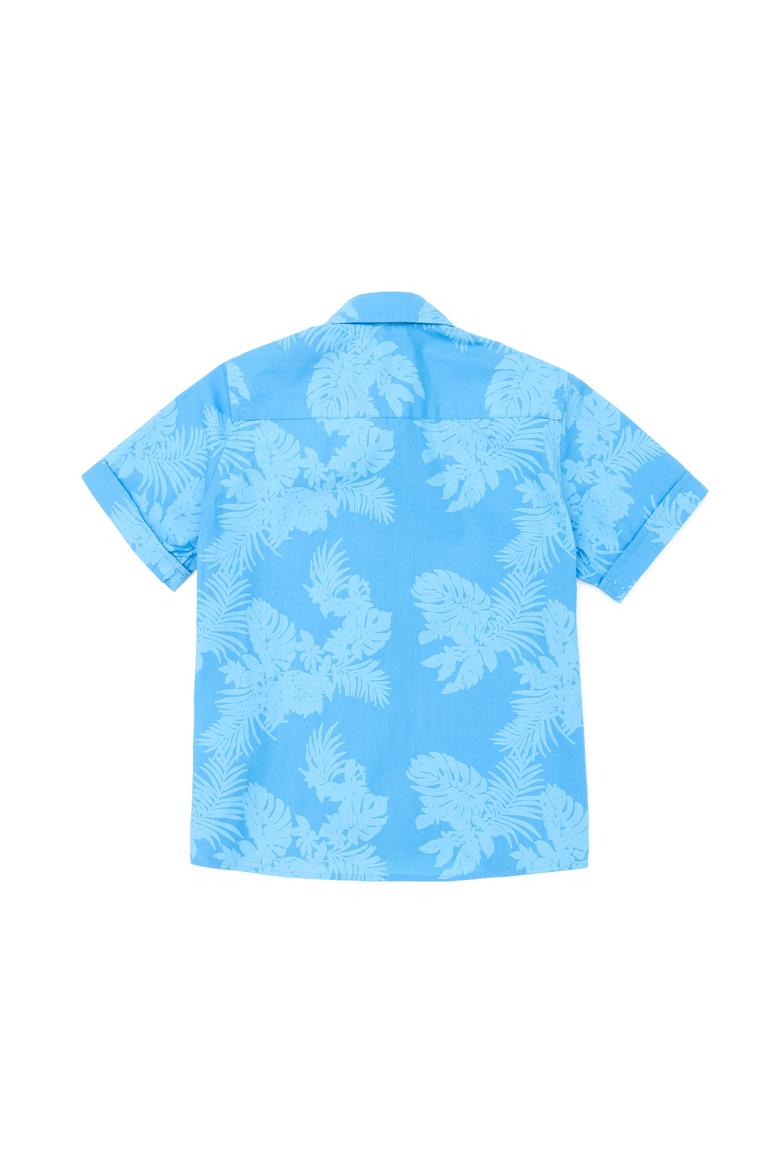 Erkek Çocuk Turkuaz Kısa Kollu Gömlek - 50263771035