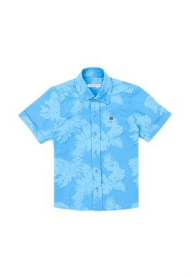 Erkek Çocuk Turkuaz Kısa Kollu Gömlek - 50263771035