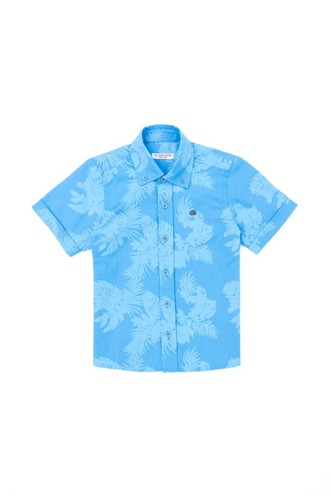 Erkek Çocuk Turkuaz Kısa Kollu Gömlek