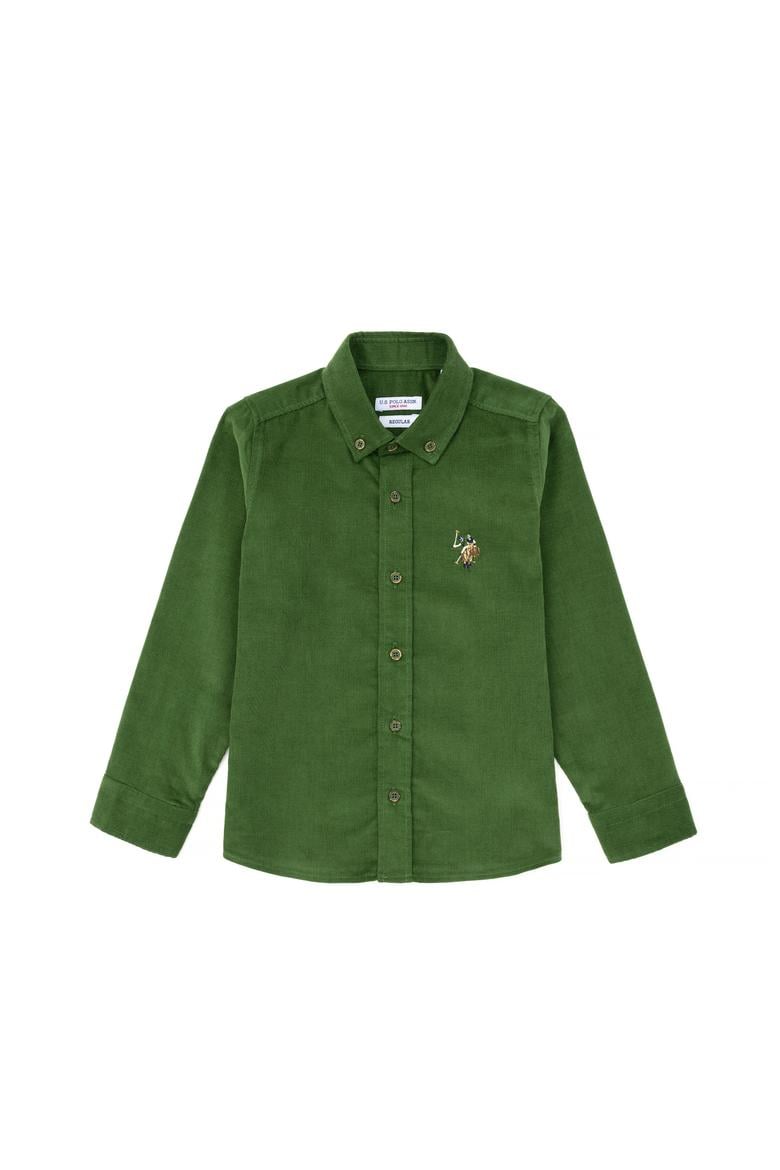 Erkek Çocuk Yeşil Uzun Kollu Gömlek