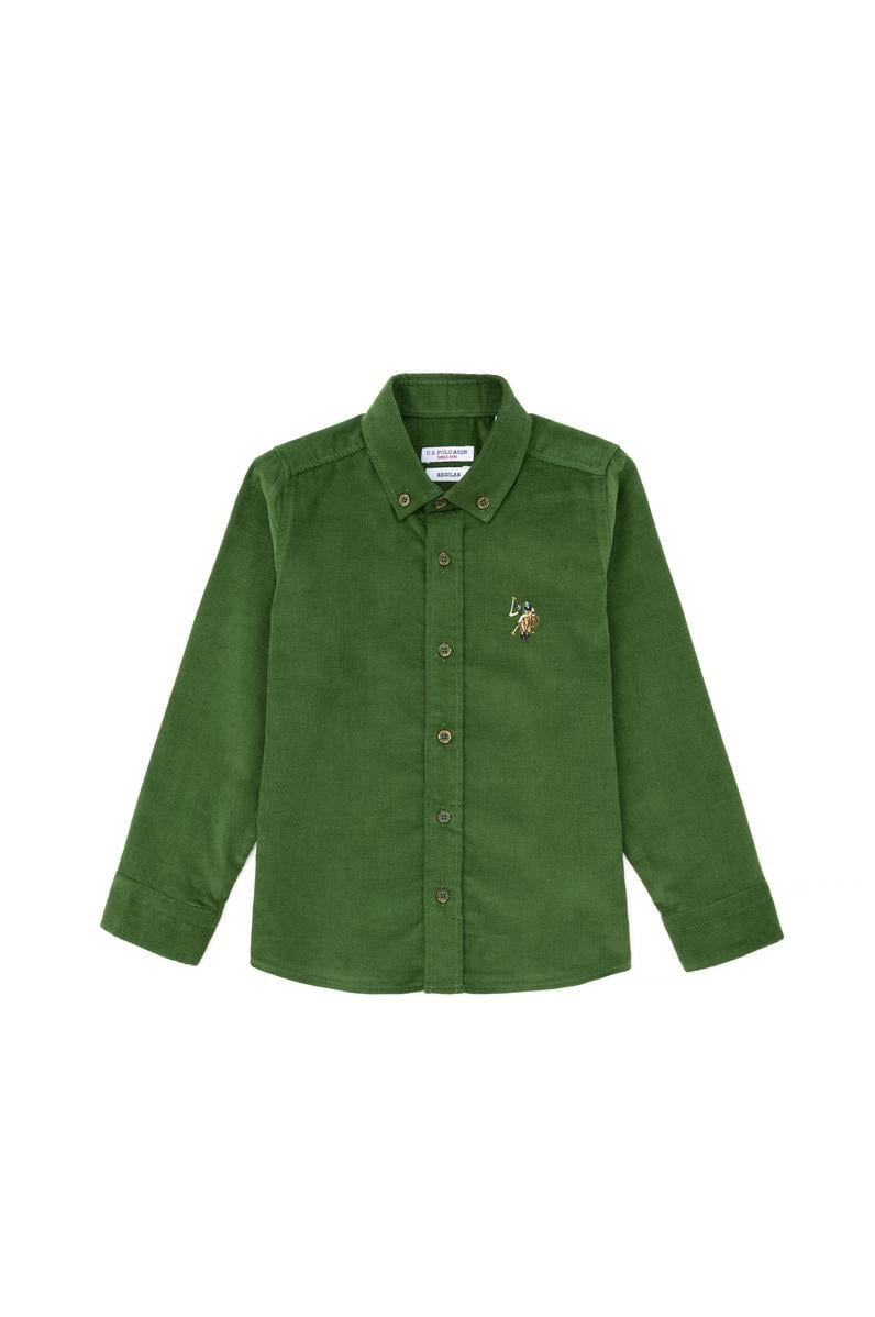 Erkek Çocuk Yeşil Uzun Kollu Gömlek