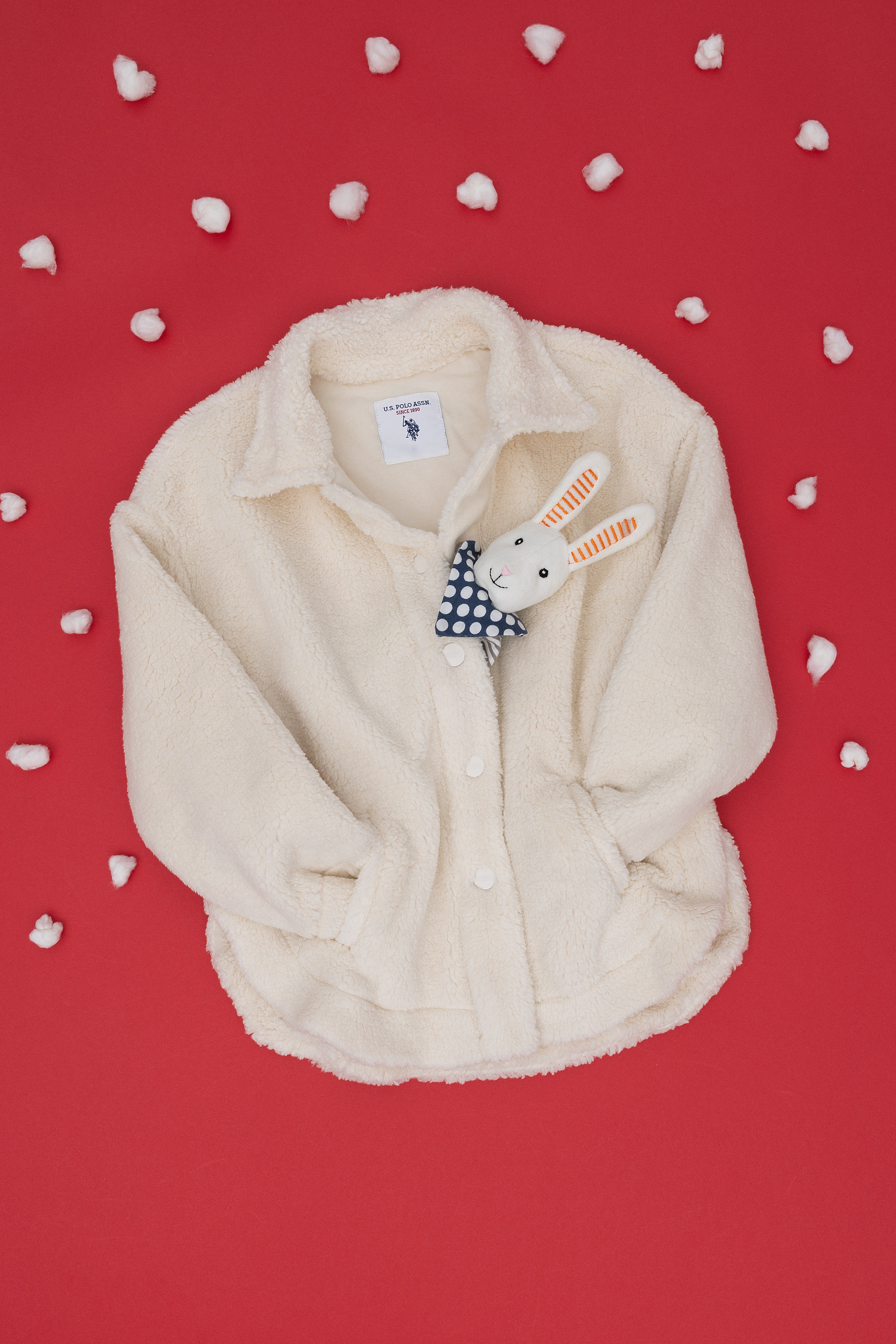 Kız Çocuk Taş Polo Yaka Sweatshirt - Image 1