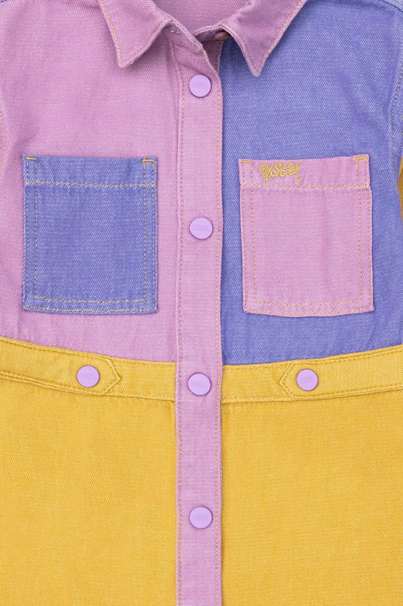 Kız Çocuk Çok Renkli Jean Elbise