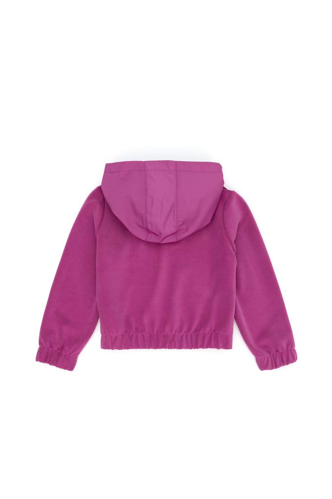 Kız Çocuk Menekşe Kapüşonlu Sweatshirt