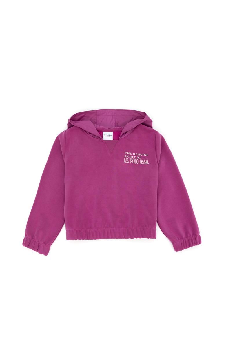 Kız Çocuk Menekşe Kapüşonlu Sweatshirt