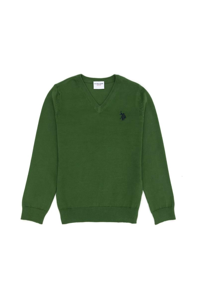 Erkek Çocuk Yeşil Basic Kazak