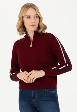 Kadın Bordo Kazak - 50277303005