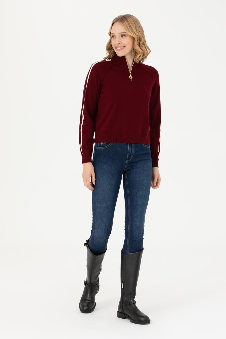 Kadın Bordo Kazak - 50277303005