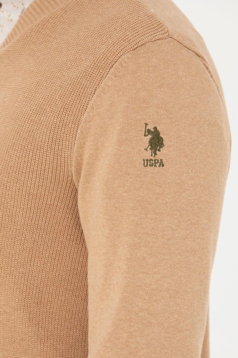 Erkek Kum Melanj Basic Triko Hırka