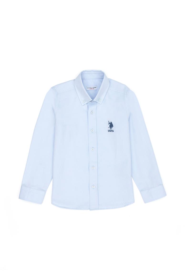 Erkek Çocuk Açık Mavi Uzun Kollu Basic Gömlek