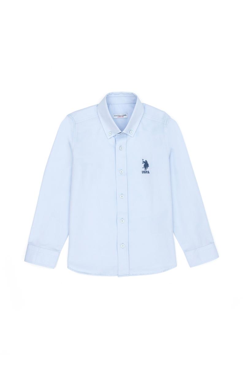 Erkek Çocuk Açık Mavi Uzun Kollu Basic Gömlek