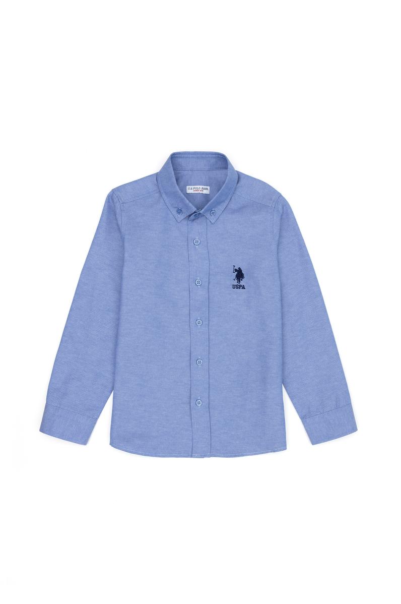 Erkek Çocuk Saks Uzun Kollu Basic Gömlek