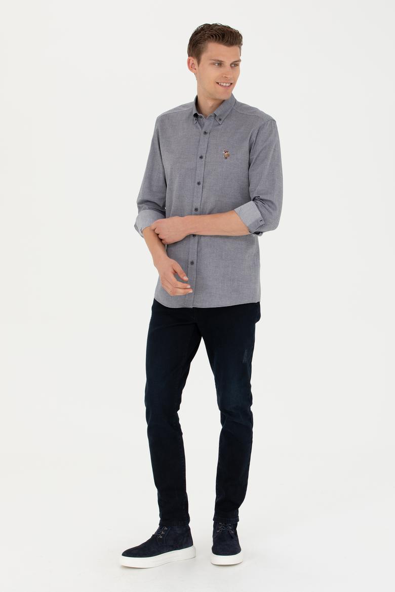 Erkek Lacivert Uzun Kollu Basic Gömlek - 50271292019