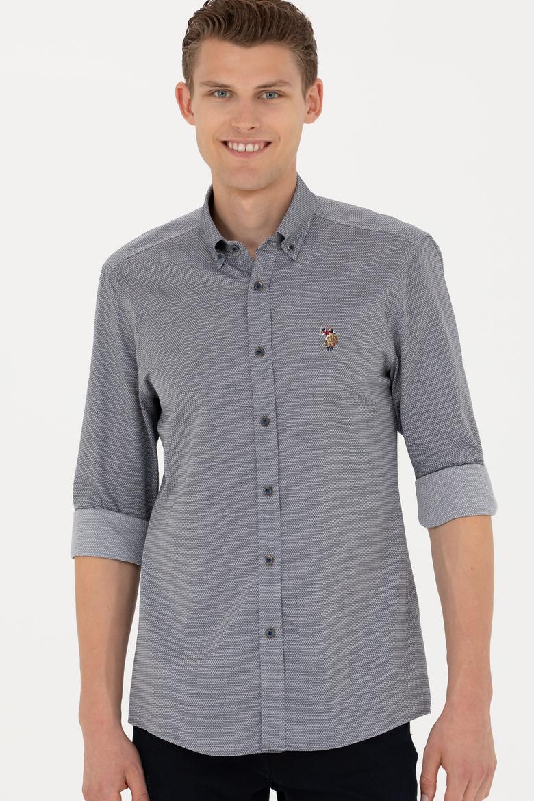 Erkek Lacivert Uzun Kollu Basic Gömlek - 50271292019