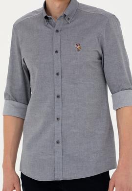 Erkek Lacivert Uzun Kollu Basic Gömlek - 50271292019