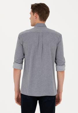 Erkek Lacivert Uzun Kollu Basic Gömlek - 50271292019