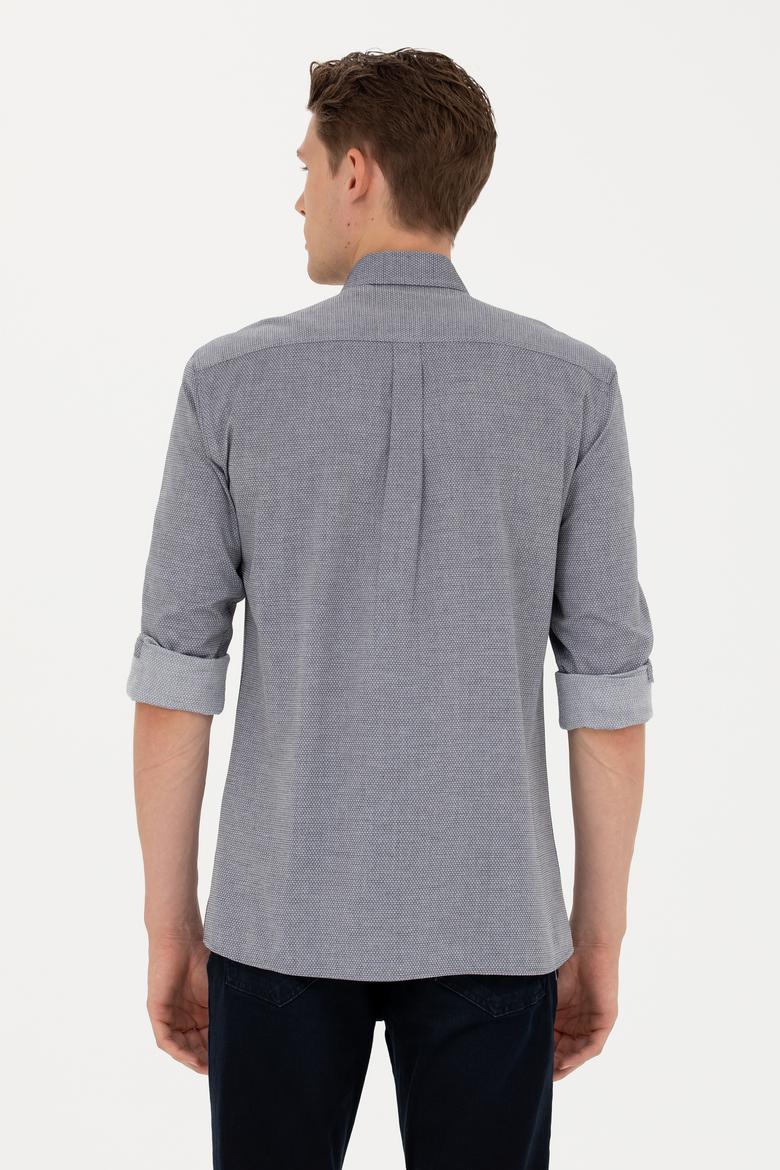 Erkek Lacivert Uzun Kollu Basic Gömlek - 50271292019