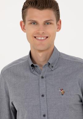 Erkek Lacivert Uzun Kollu Basic Gömlek - 50271292019