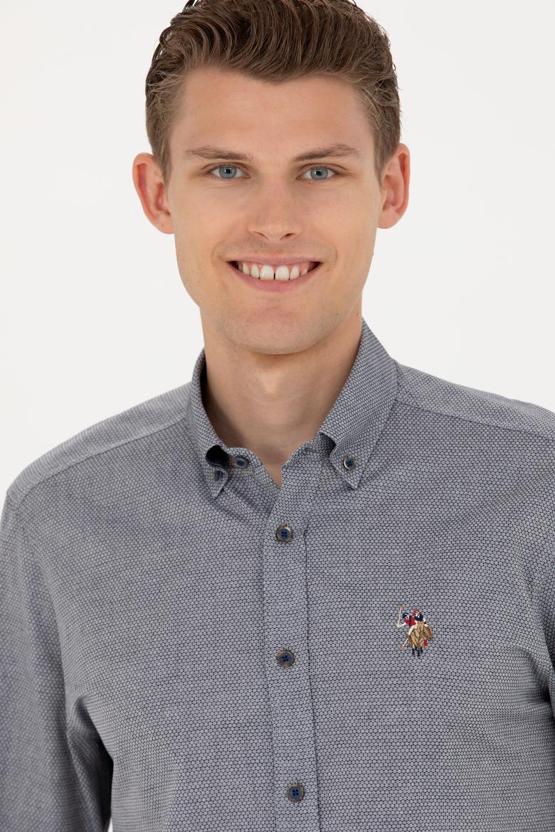 Erkek Lacivert Uzun Kollu Basic Gömlek - 50271292019