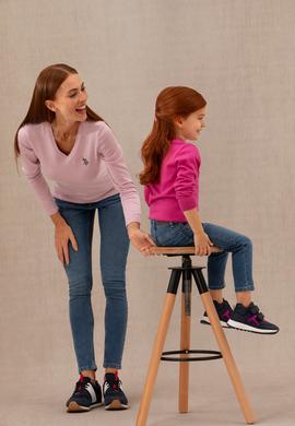 Kız Çocuk Menekşe Basic V Yaka Kazak - 50275850044