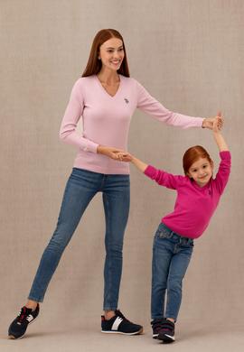 Kız Çocuk Menekşe Basic V Yaka Kazak - 50275850044