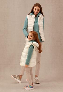 Kız Çocuk Krem Kapüşonlu Yelek - 50271549002