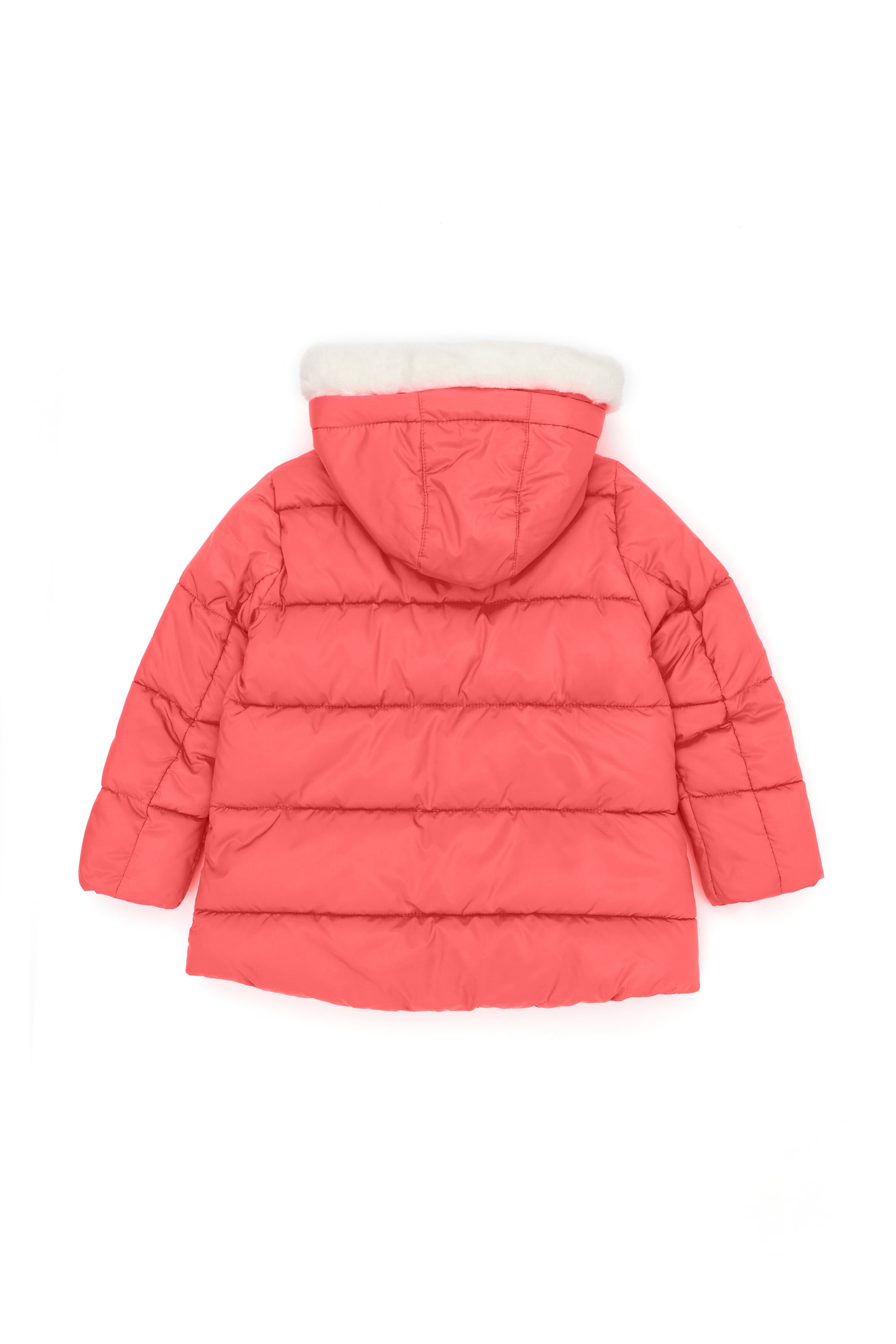 Kız Çocuk Açık Pembe Kapüşonlu Mont