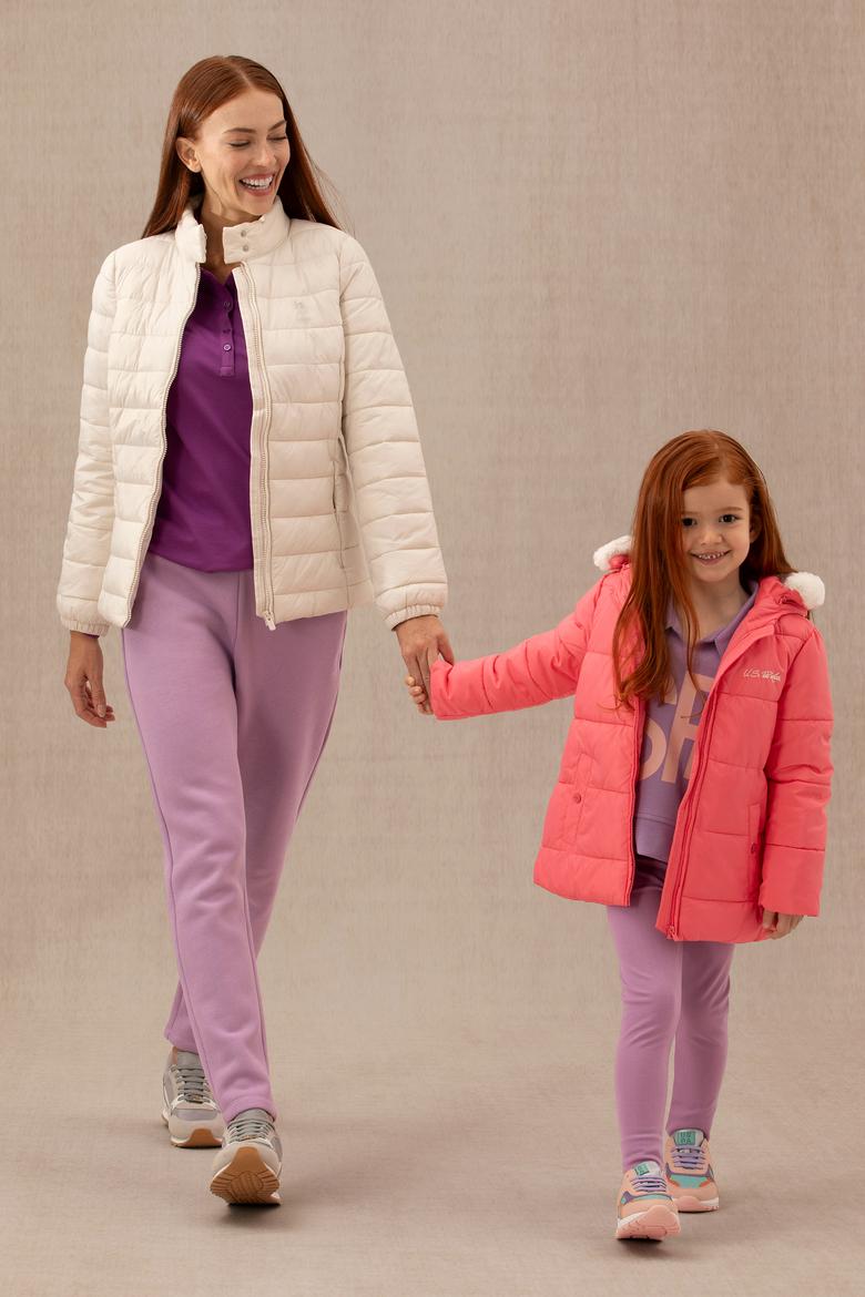 Kız Çocuk Açık Pembe Kapüşonlu Mont - 50269880022