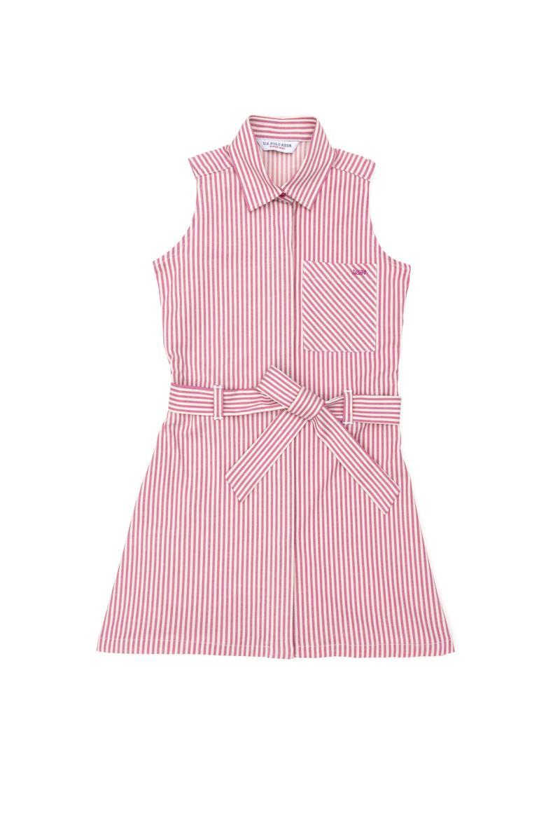 Kız Çocuk Pembe Kolsuz Dokuma Elbise - 50269731003