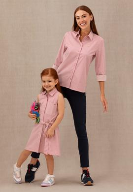 Kız Çocuk Pembe Kolsuz Dokuma Elbise - 50269731003