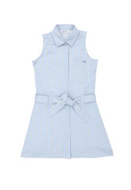 Kız Çocuk Mavi Kolsuz Dokuma Elbise - 50269731018