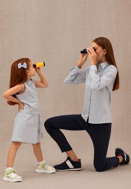 Kız Çocuk Mavi Kolsuz Dokuma Elbise - 50269731018