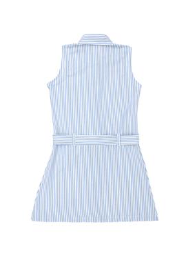 Kız Çocuk Mavi Kolsuz Dokuma Elbise - 50269731018