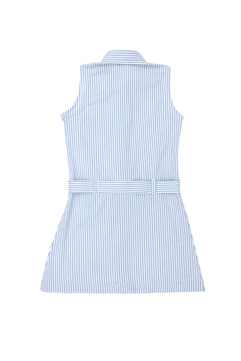 Kız Çocuk Mavi Kolsuz Dokuma Elbise - 50269731018