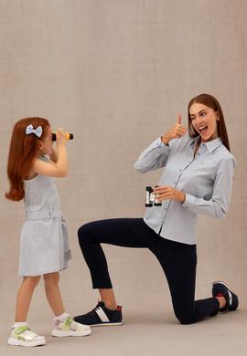 Kadın Saks Uzun Kollu Gömlek - 50266204011