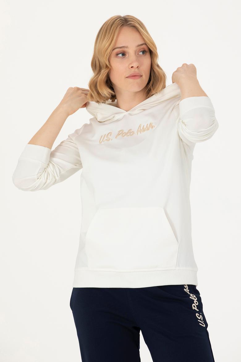 Kadın Ekru Kapüşonlu Sweatshirt - 50276015016