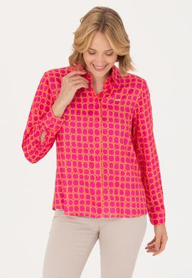 Kadın Fuşya Uzun Kollu Gömlek - 50266155018