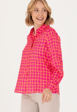 Kadın Fuşya Uzun Kollu Gömlek - 50266155018