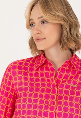 Kadın Fuşya Uzun Kollu Gömlek - 50266155018