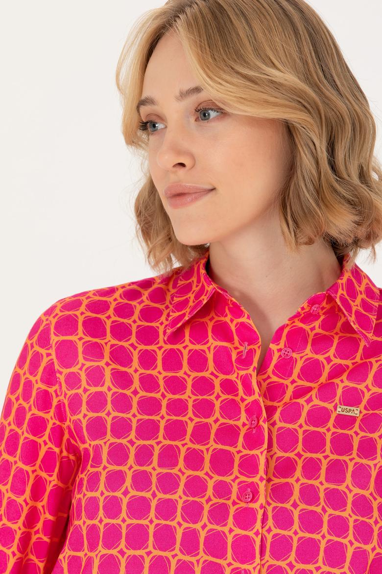 Kadın Fuşya Uzun Kollu Gömlek - 50266155018