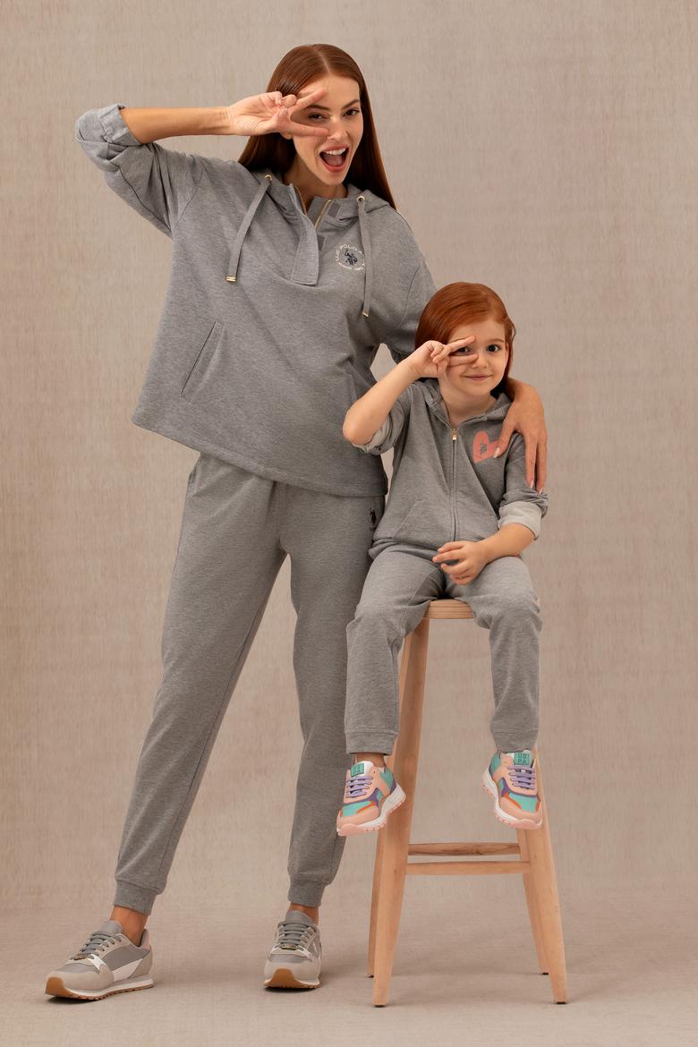 Kadın Gri Melanj Eşofman Altı