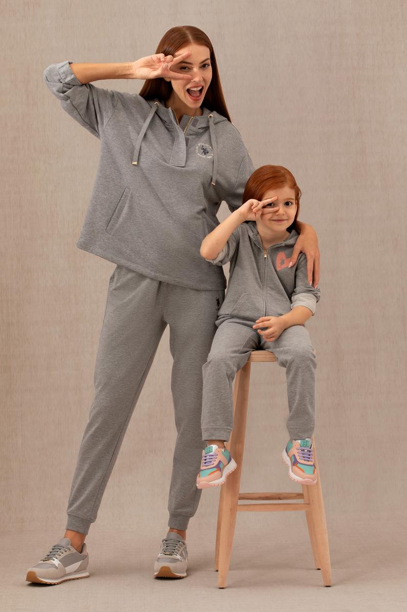 Kadın Gri Melanj Eşofman Altı