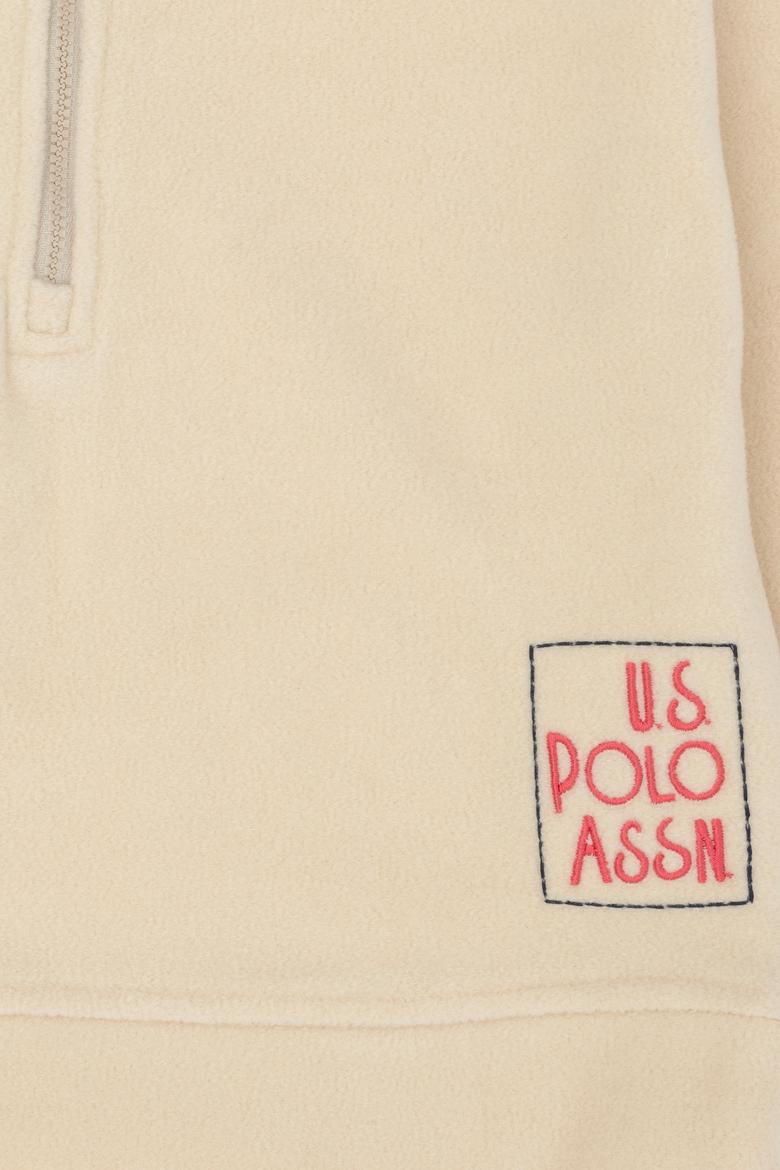 Kız Çocuk Krem Polarlı Polo Yaka Sweatshirt - 50276917012