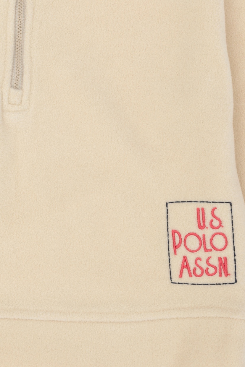 Kız Çocuk Krem Polarlı Polo Yaka Sweatshirt