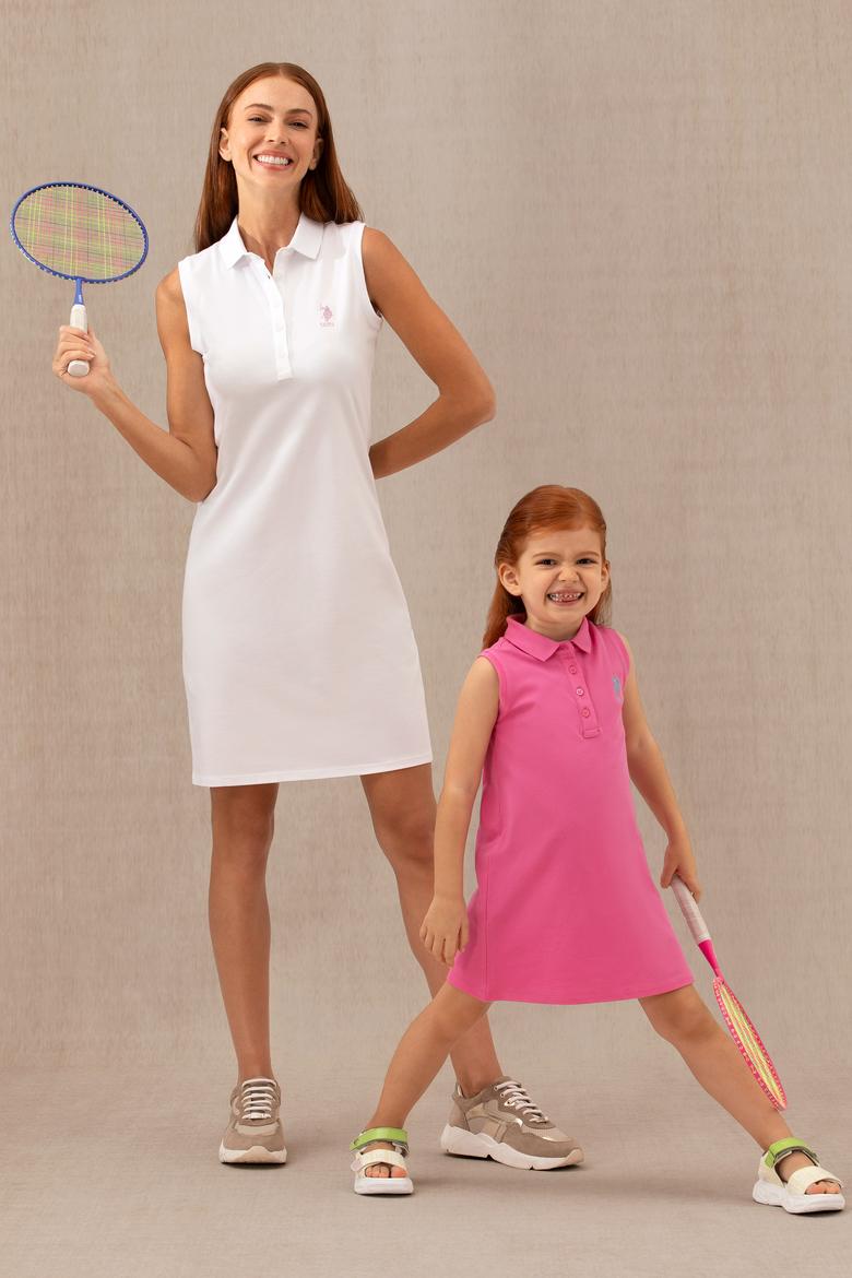 Kız Çocuk Pembe Kolsuz Örme Elbise