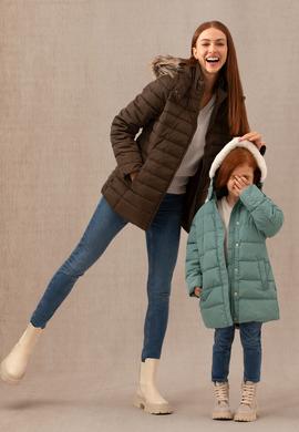 Kız Çocuk Mint Kapüşonlu Kaban - 50269901012