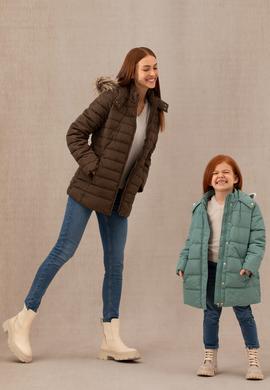 Kız Çocuk Mint Kapüşonlu Kaban - 50269901012